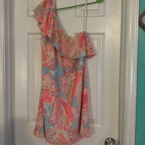 Lilly Pulitzer Queen Conch Print One Shoulder Sample Dress size S - Picture 4 of 4